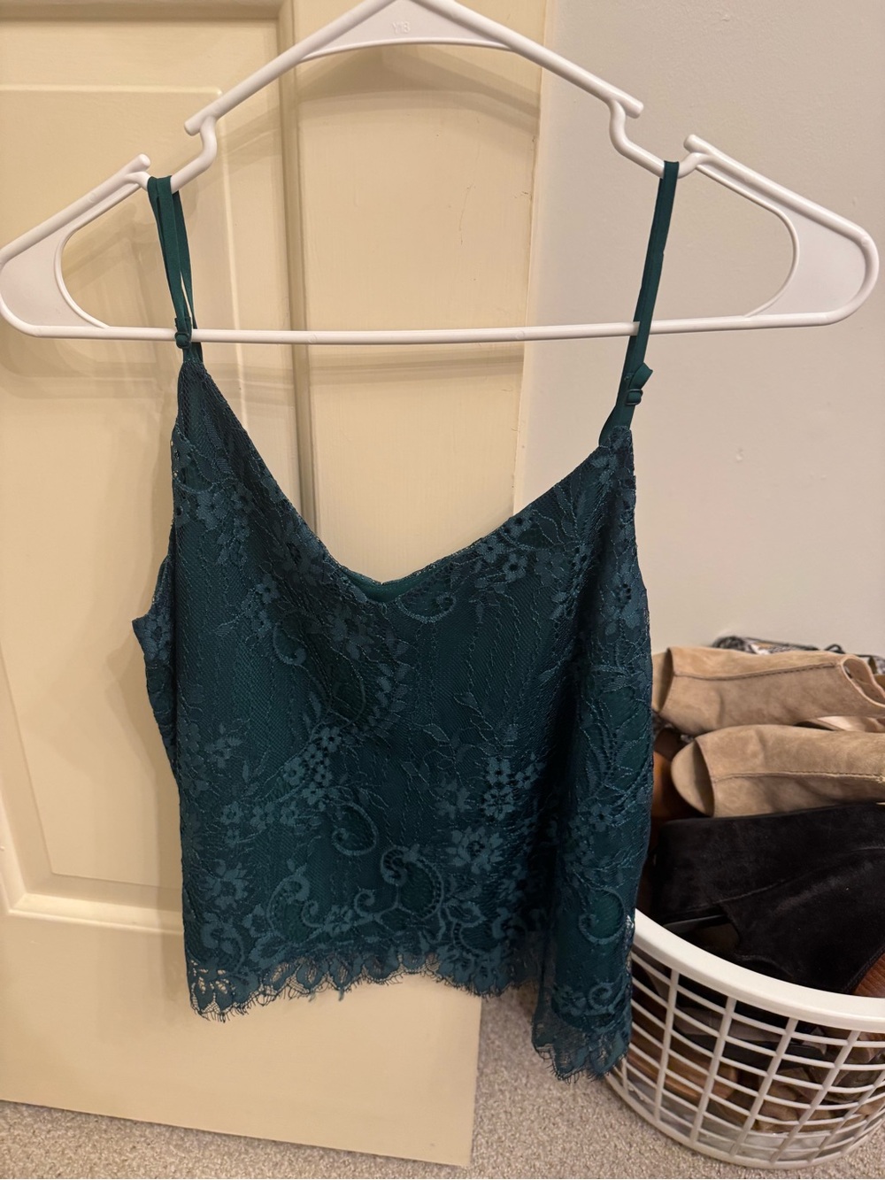 Wayf Teal Lace Camisole
